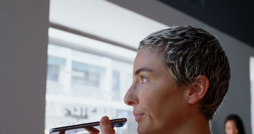 Caucasian Businesswoman Using Smartphone for Communication