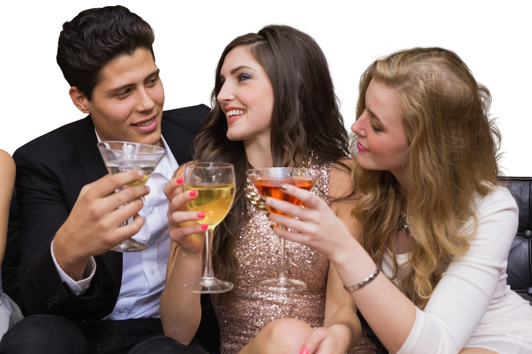 Diverse Friends Celebrating with Drinks on Transparent Background - Download Free Stock Images Pikwizard.com