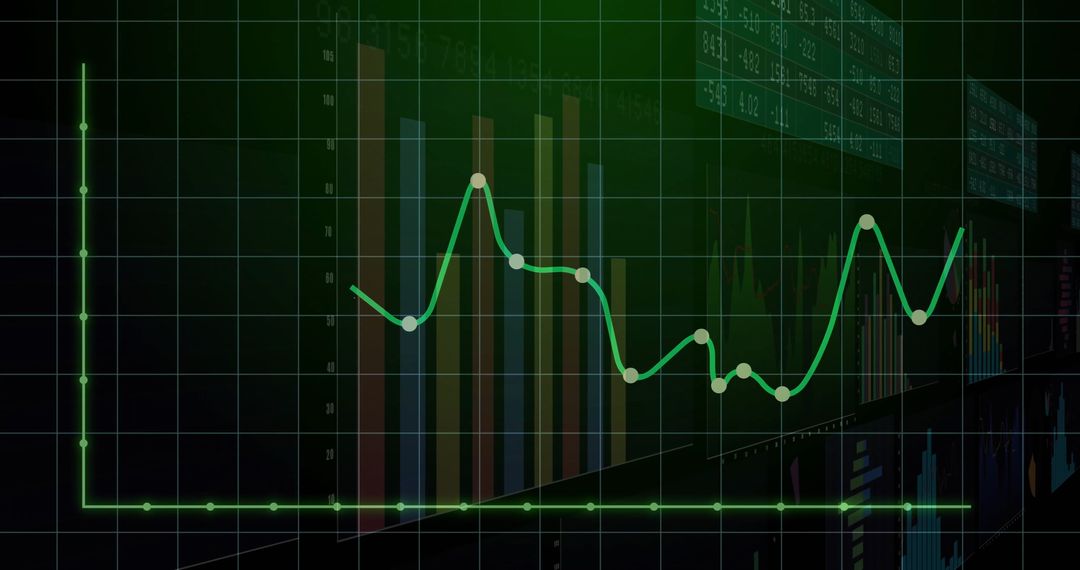 Futuristic Data Visualization Graph Vector Rising Trend