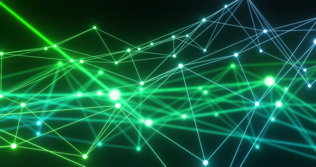 Glowing Network Connections on Black Background