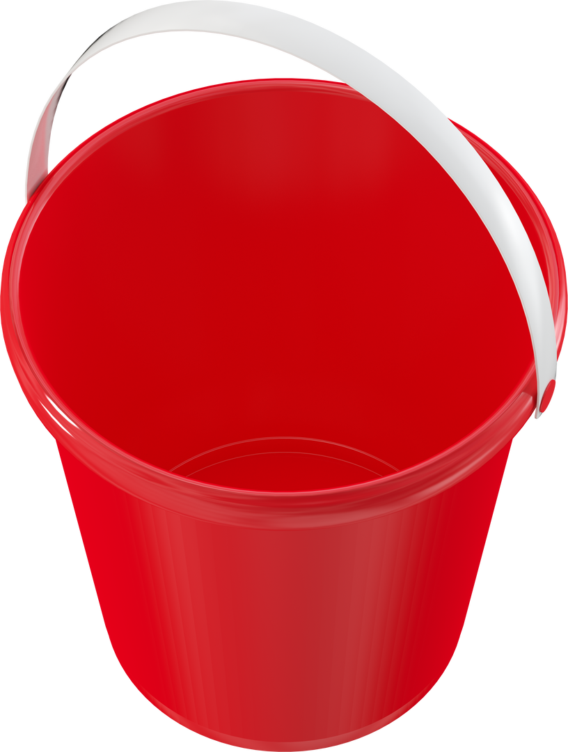 Big Red Bucket with Handle on Transparent Background - Download Free Stock Images Pikwizard.com