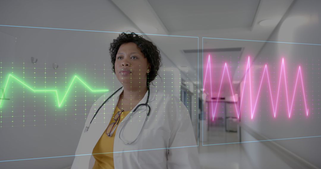 Innovative Healthcare with Doctor Analyzing Heart Monitor