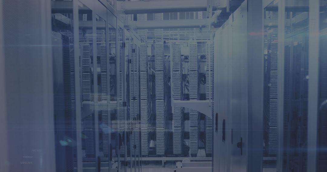 Futuristic Data Center with High-Tech Servers and Digital Interface