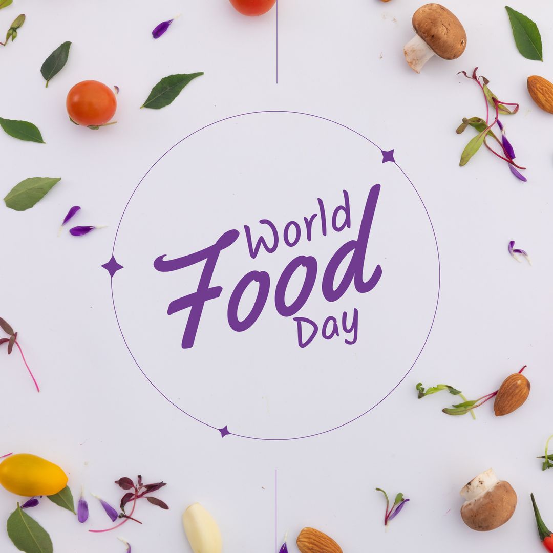 World Food Day Inspired Vegetables Layout with White Background