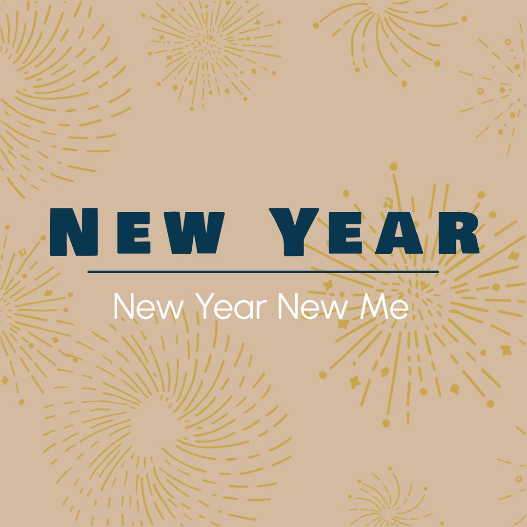 Festive New Year New Me Celebration Design with Fireworks