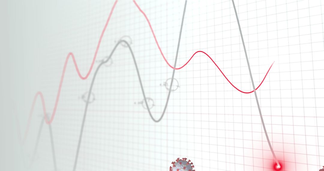 Covid-19 Cells Over Statistical Data Charts