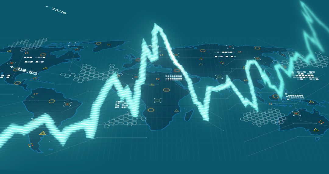 Global Data Visualization with Graph Overlay on World Map