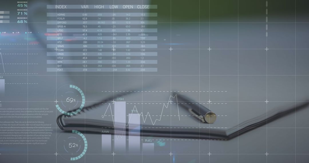 Digital Finance Analysis with Pen and Notebook