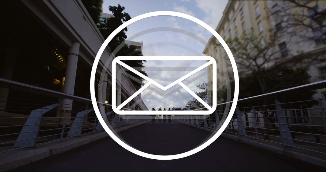 Envelope Icon Overlay Walkway Symbolic Messaging Concept