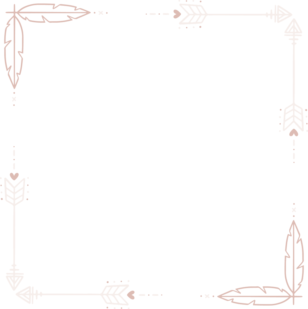 Pastel Pink Feather and Arrow with Heart Design on Transparent Element