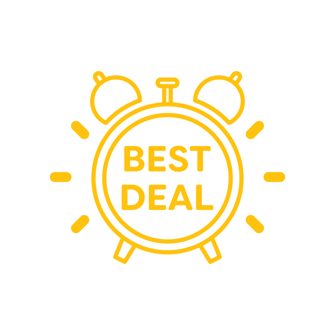 Best Deal Alarm Clock Icon on Transparent Background