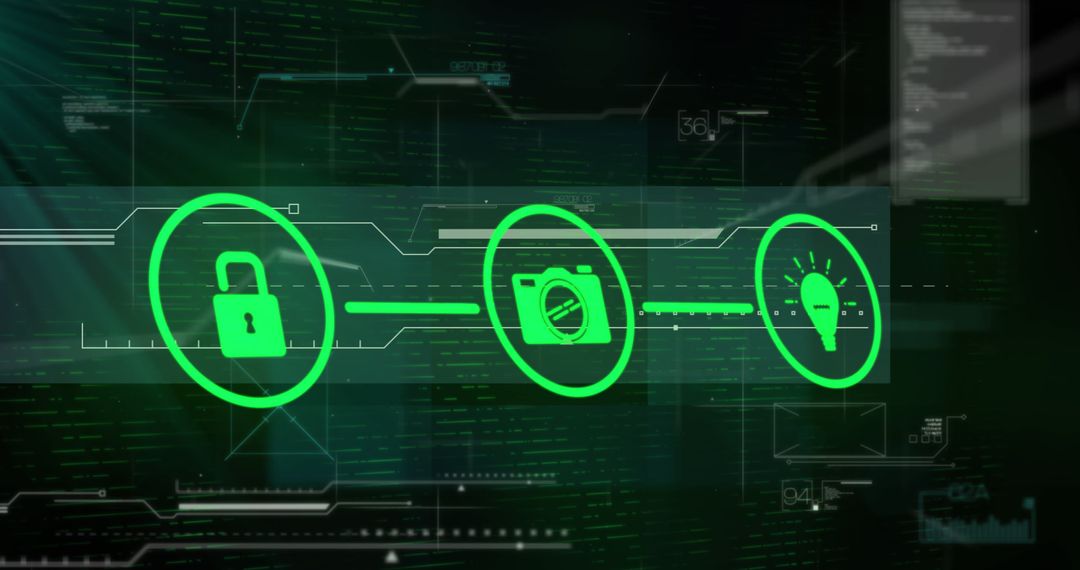 Advanced Data Processing Interface with Technology Icons