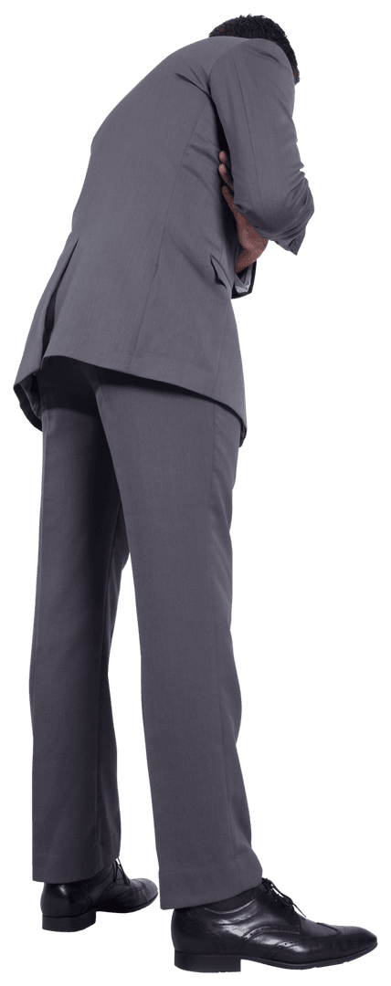Transparent Businessman Pensive Pose with Formal Attire