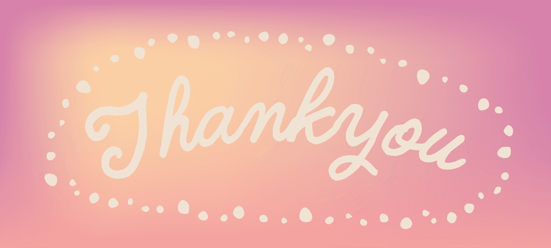 Thank You Text with Dotted Border on Transparent Background