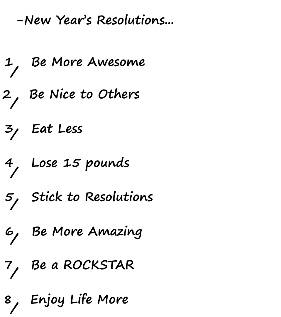 Digital Illustration of New Year's Resolution on Transparent Background