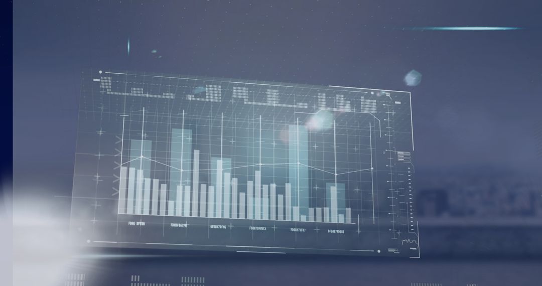 Futuristic Data Analysis on City Skyline Background