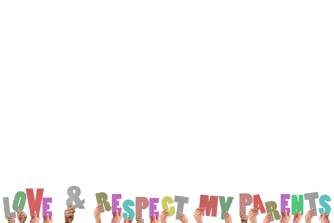 Transparent Hands Holding Various Letter Messages Outdoors