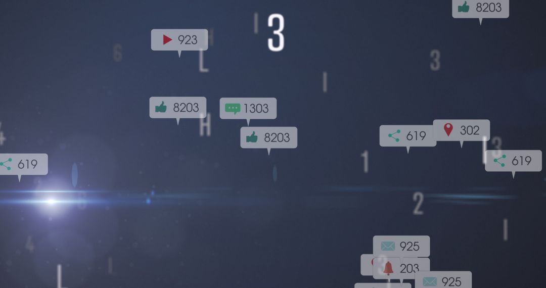 Global Digital Connection Interface with Social Media Notifications