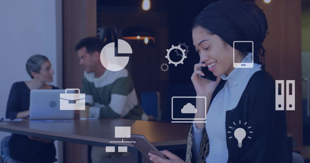 Diverse Hi-Tech Business Team Collaborating In Modern Office