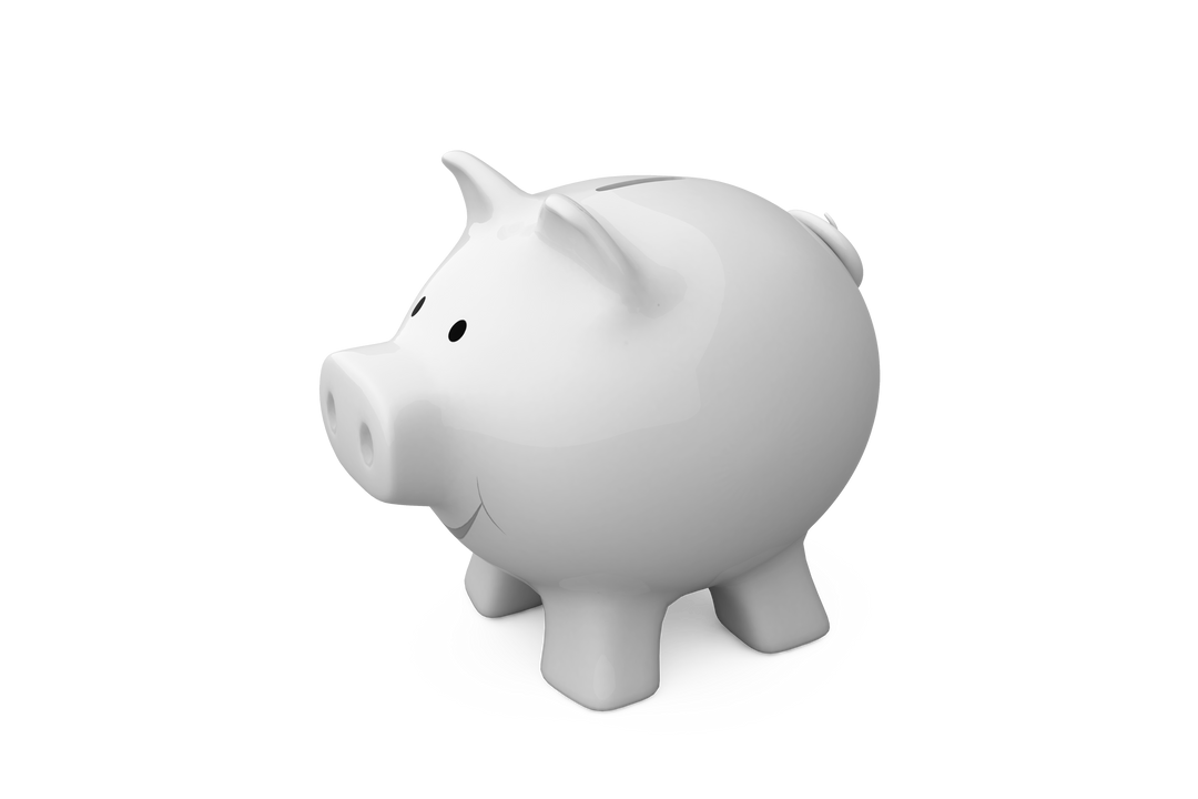 Close-up of a Classic White Piggy Bank on Transparent Background - Download Free Stock Images Pikwizard.com