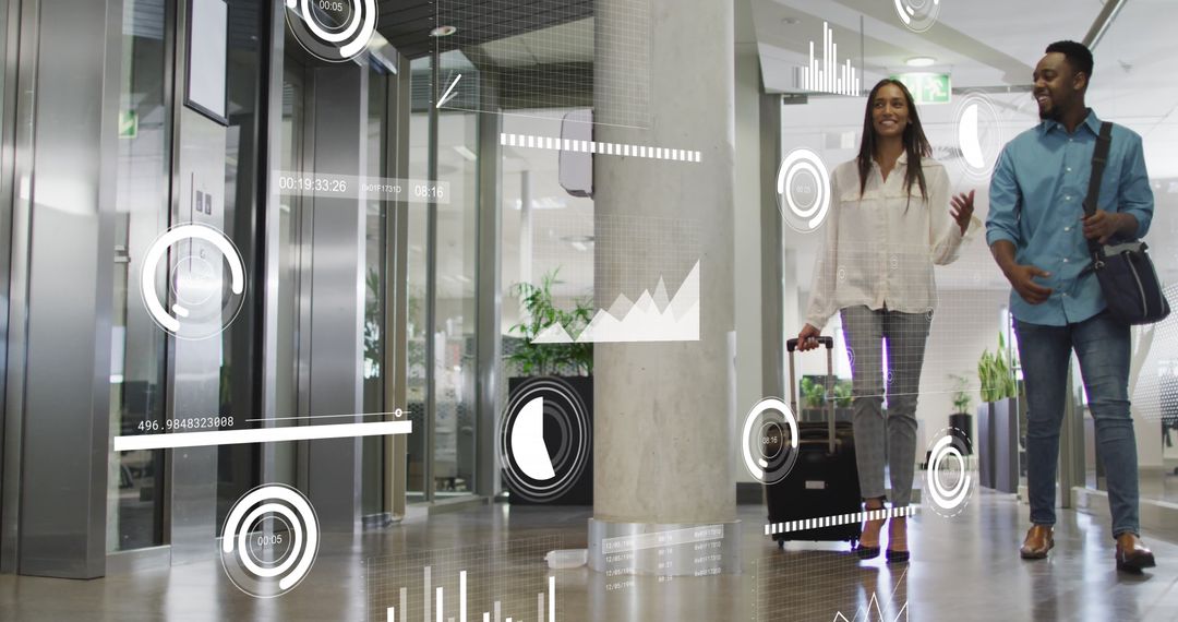 Business Colleagues Discussing in High-Tech Office Environment