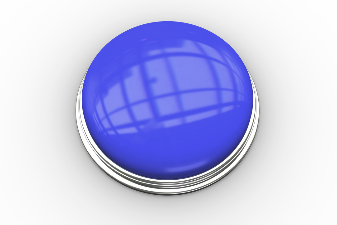 Blue Push Button with Metallic Base on Transparent Background - Download Free Stock Images Pikwizard.com