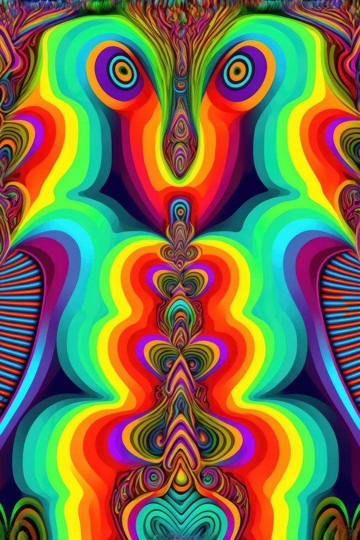 Trippy Colorful Abstract Art with Psychedelic Patterns - Free Images, Stock Photos and Pictures on Pikwizard.com