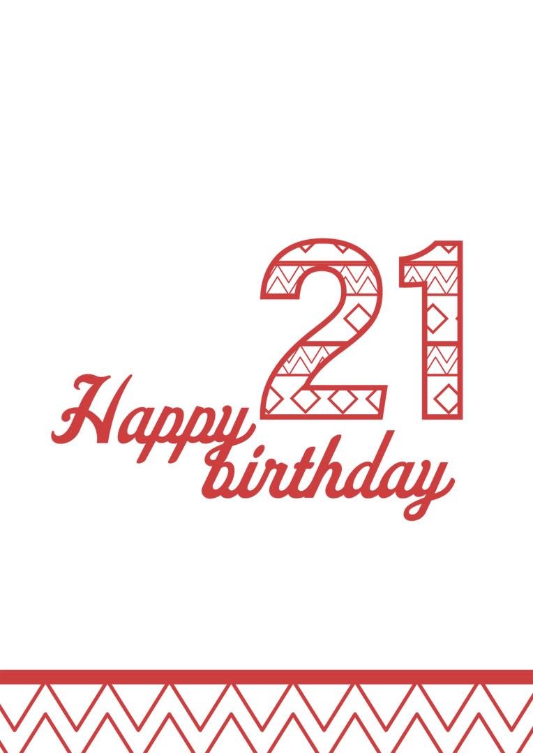 Transparent Red 21 Happy Birthday Text for Digital Celebration - Download Free Stock Images Pikwizard.com