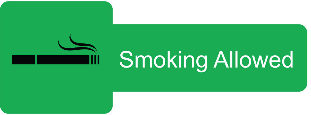 Smoking Allowed Symbol with Text on Transparent Background