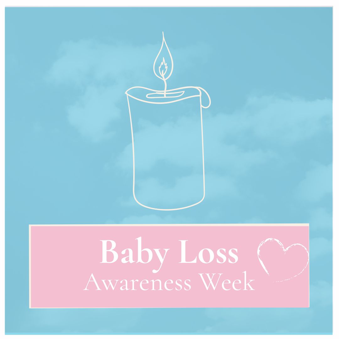 Baby Loss Awareness Week Candle with Cloud Background