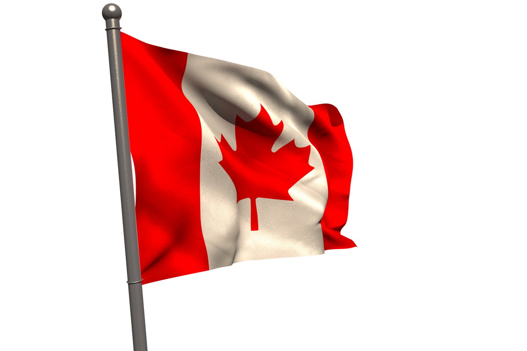 Transparent Undulating Canadian Flag on Pole - Download Free Stock Images Pikwizard.com