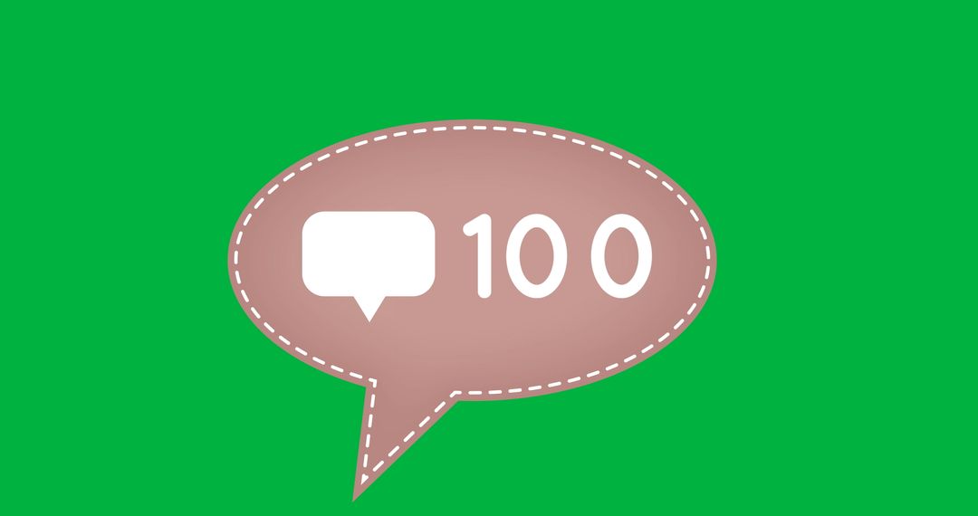 Social Media Notification Icon with 100 Message Alert