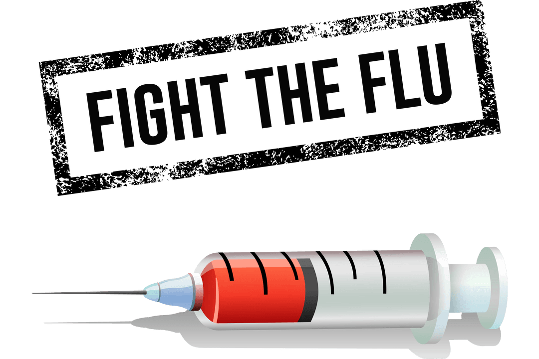 Fight the Flu Campaign Illustration with Transparent Background