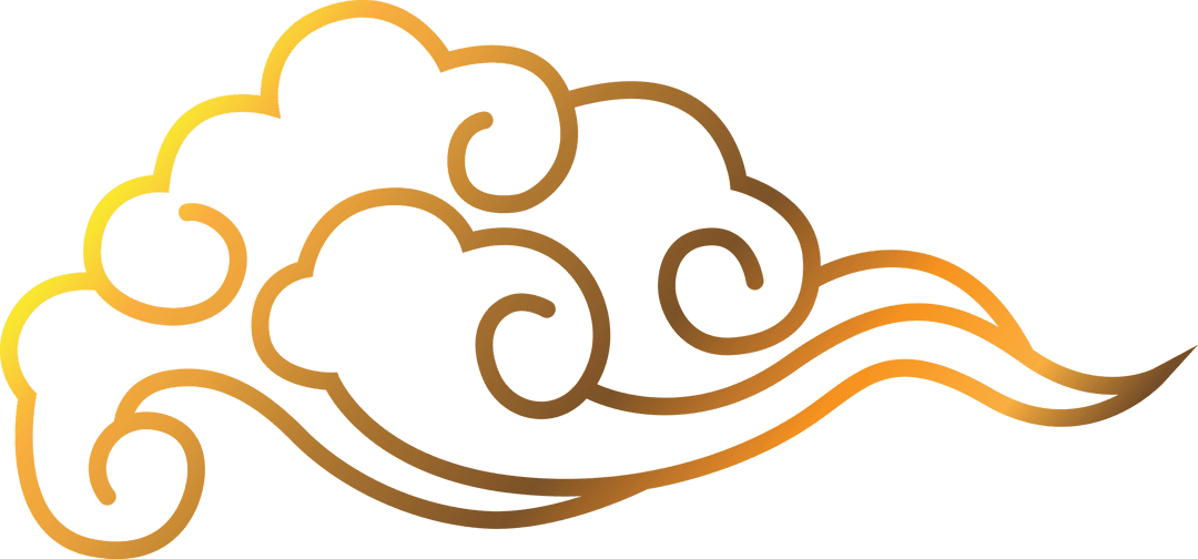 Geometric Curved Lines on Transparent Background