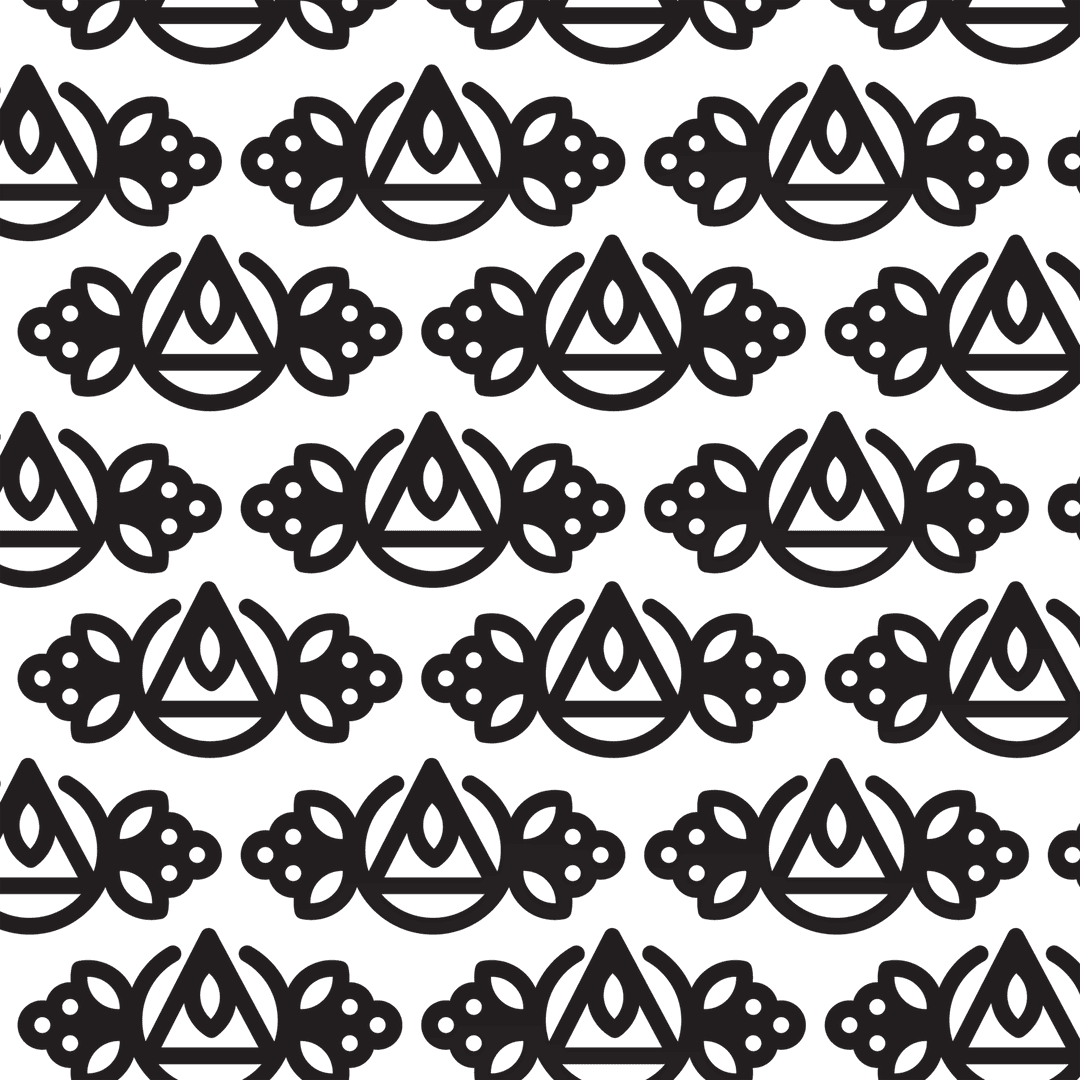 Elegant Floral and Geometric Pattern on Transparent Background