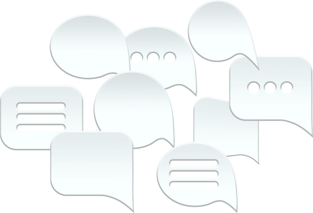 Transparent Speech Bubbles Vector Illustration on White Background
