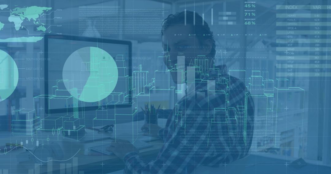 Digital Interface Data with Business Professional Studying Analytics