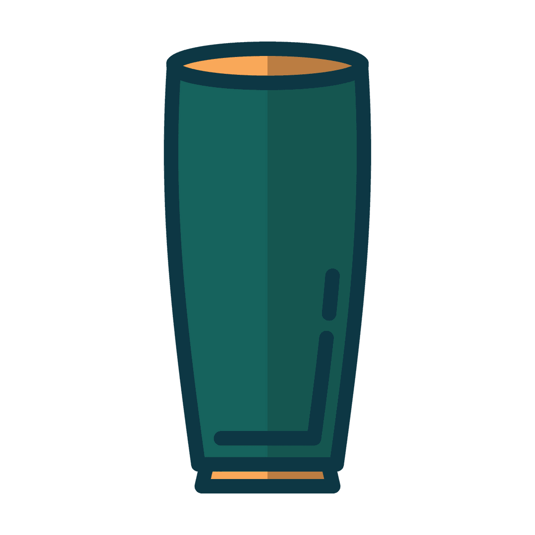 Minimalist Dark Green Cup Illustration on Transparent Background