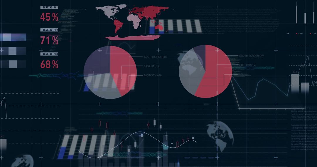 Digital Global Analytics Interface with Infographics and Data Visualization