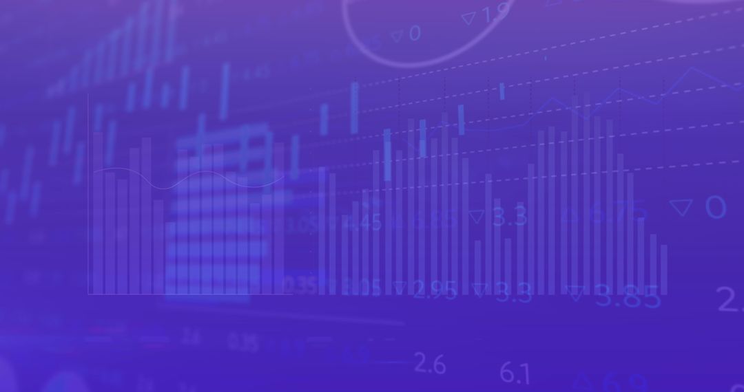 Abstract Stock Market and Data Analysis in Purple Hue