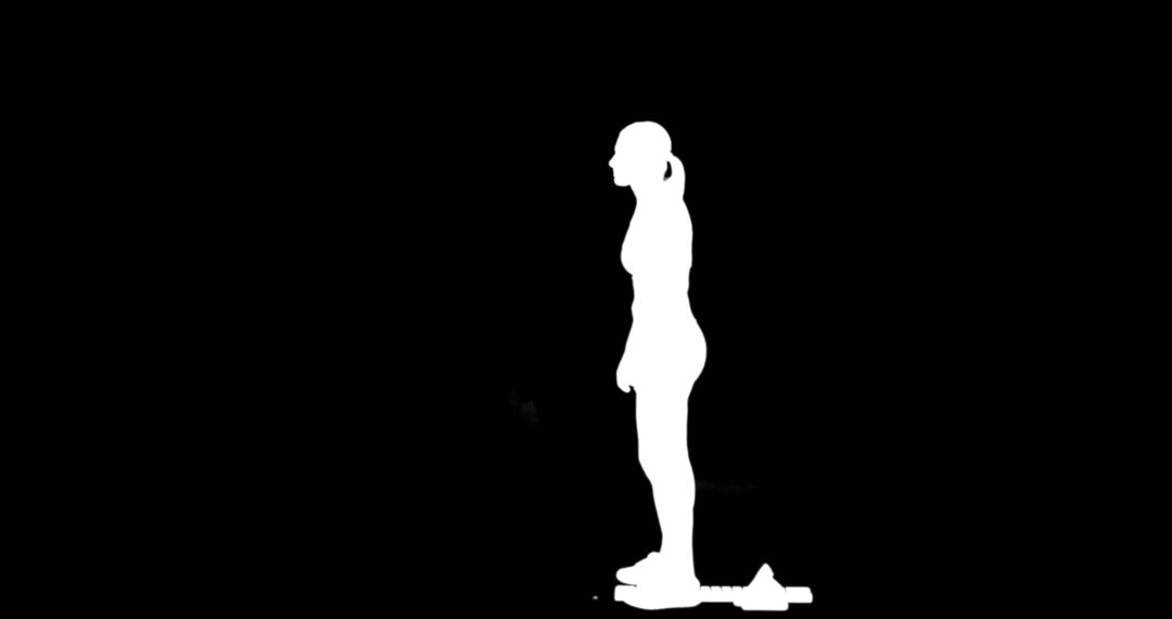 Silhouette of Woman Standing with Weights on Black Background - Free Images, Stock Photos and Pictures on Pikwizard.com