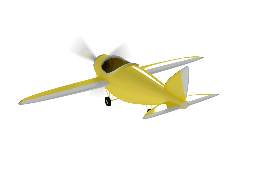 Yellow Airplane Illustration on Transparent Background