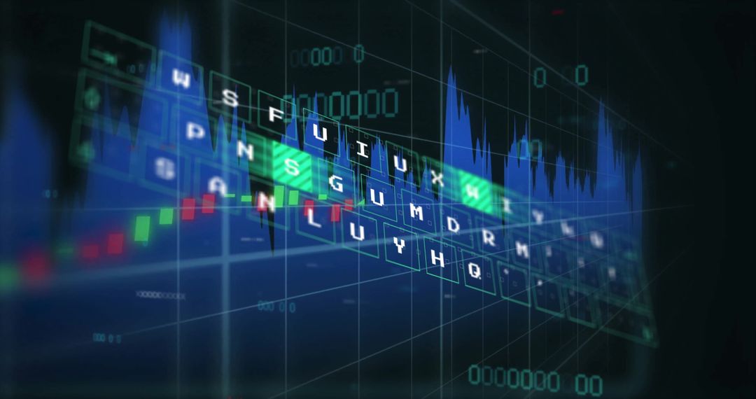 Futuristic Digital Dashboard with Financial Interfaces and Graphs
