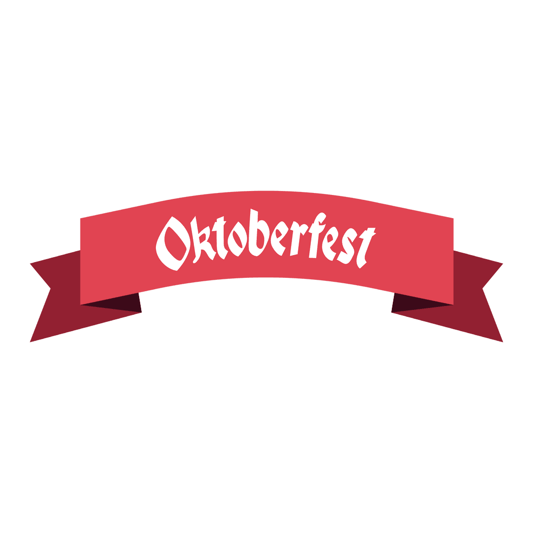 Oktoberfest Ribbon Badge Design with Transparent Background