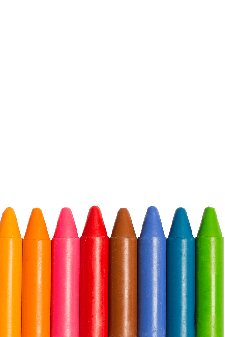 Vibrant Colorful Crayons on Transparent Background for Creativity Projects