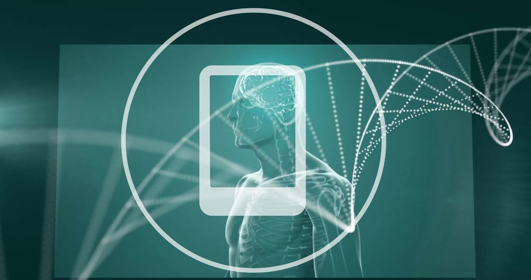 Smartphone on Darkness Interface Visualizing Futuristic Medical Concept