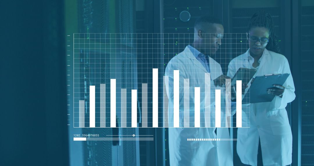 IT Professionals Analyzing Digital Data Near Server