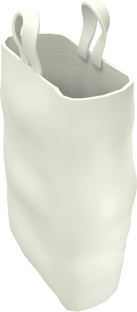 Elegant White Shopping Bag on Transparent Background