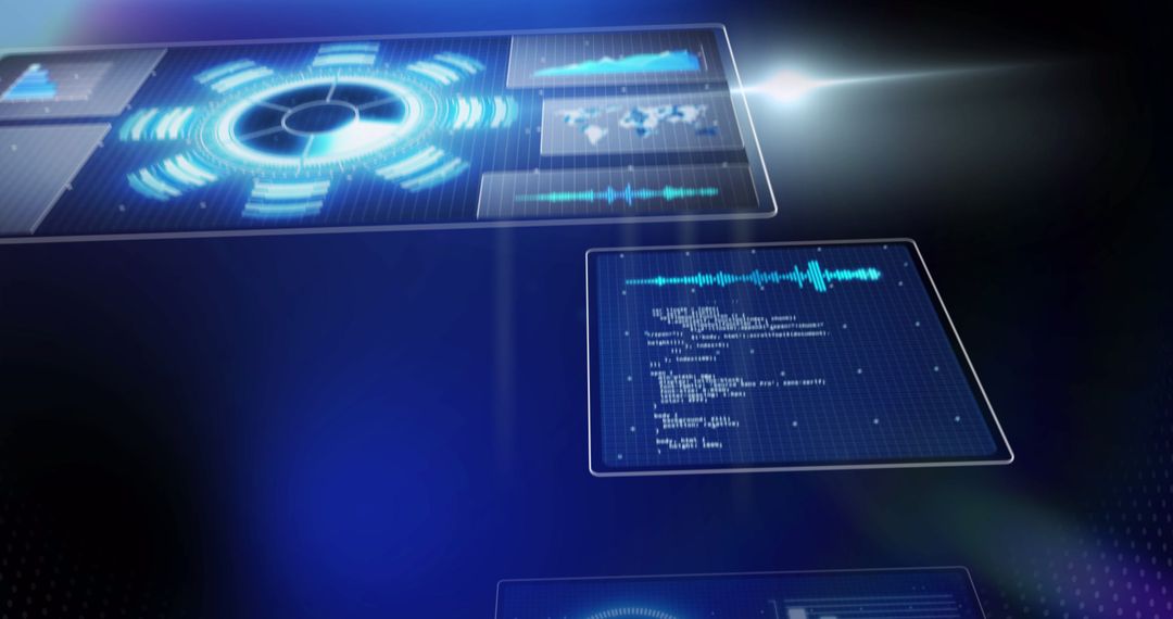 Futuristic Digital Interface with Data Visualizations and Code - Free Images, Stock Photos and Pictures on Pikwizard.com