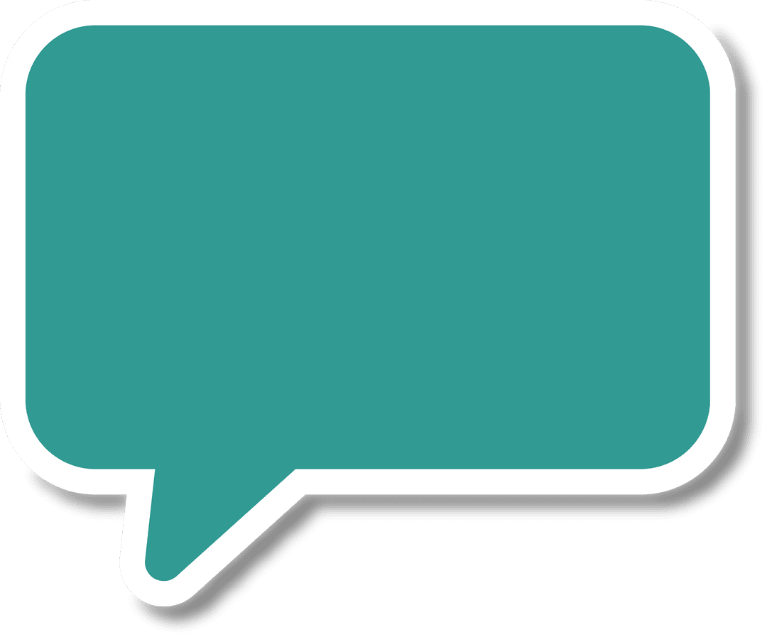 Transparent Speech Bubble with Blue Copy Space and White Border